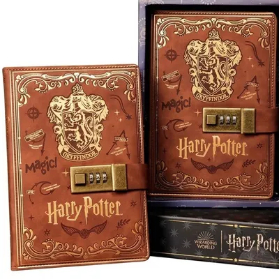 Agenda Gryffindor Harry Potter con cierre de clave y diseño vintage