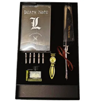 Kit de Caligrafía y Agenda Death Note con pluma y accesorios