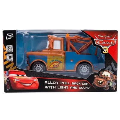 Figura Tow Mater grúa naranja y azul con luces y sonido — Cars Disney
