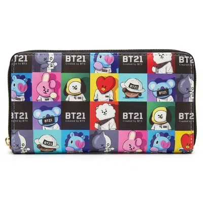 Billetera estampado BT21 personajes BTS colores vibrantes