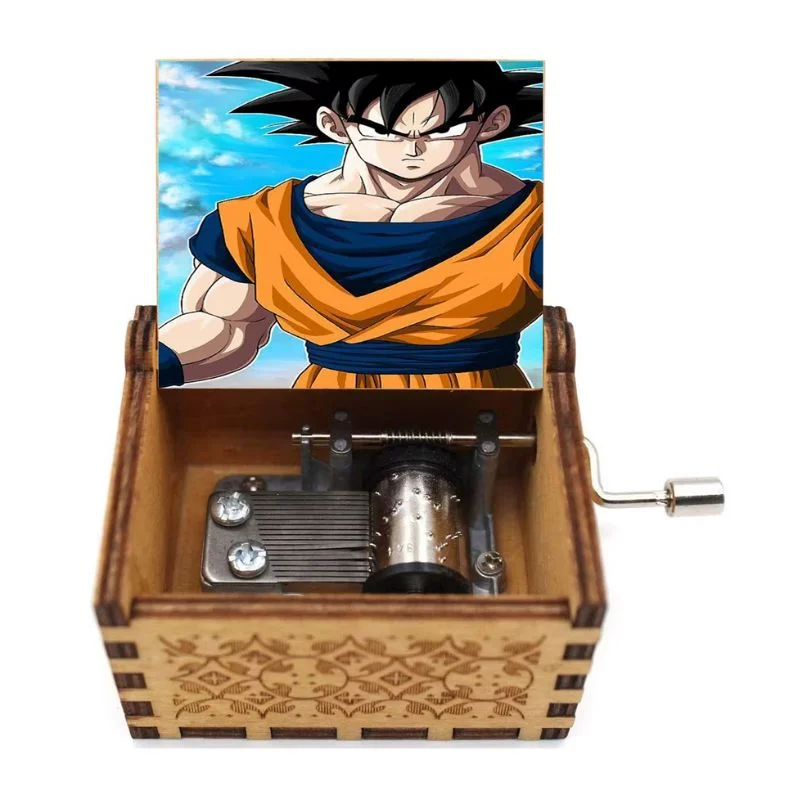 Caja musical de madera con Goku de Dragon Ball Z