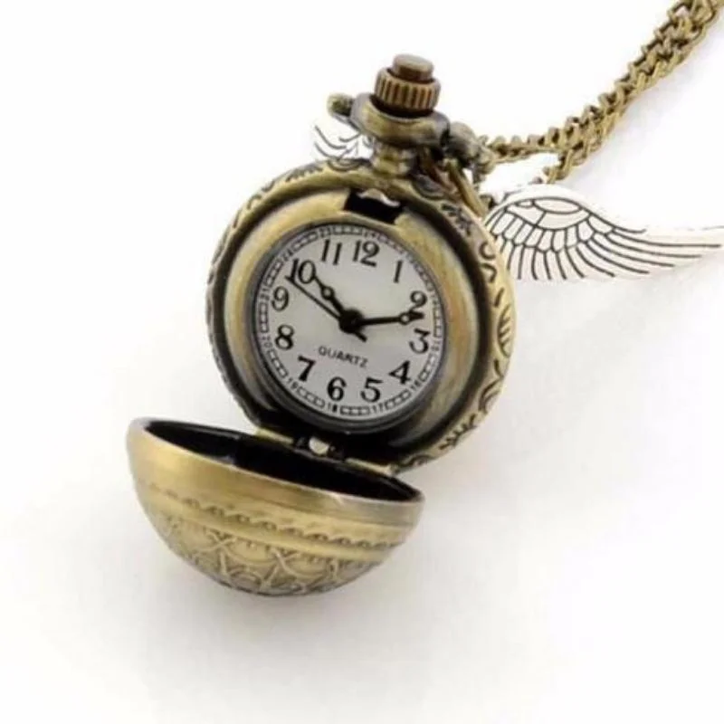 Collar reloj Snitch Dorada Harry Potter con cadena dorada