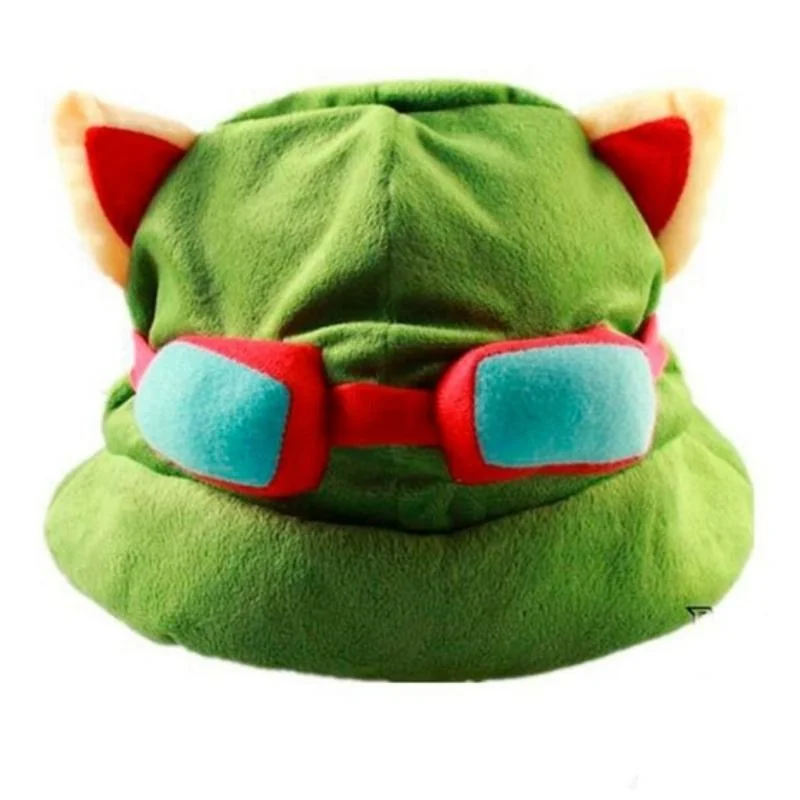 Gorro Teemo peluche verde con gafas azules — League of Legends