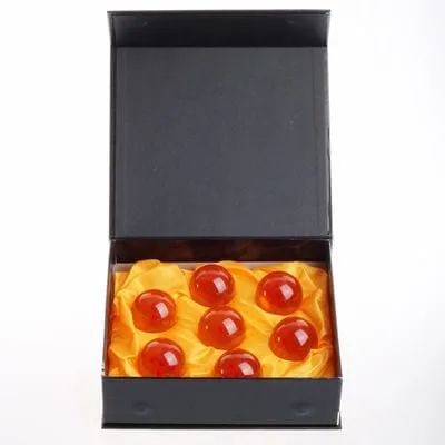 Caja de esferas del dragón Dragon Ball con 7 esferas rojas y doradas