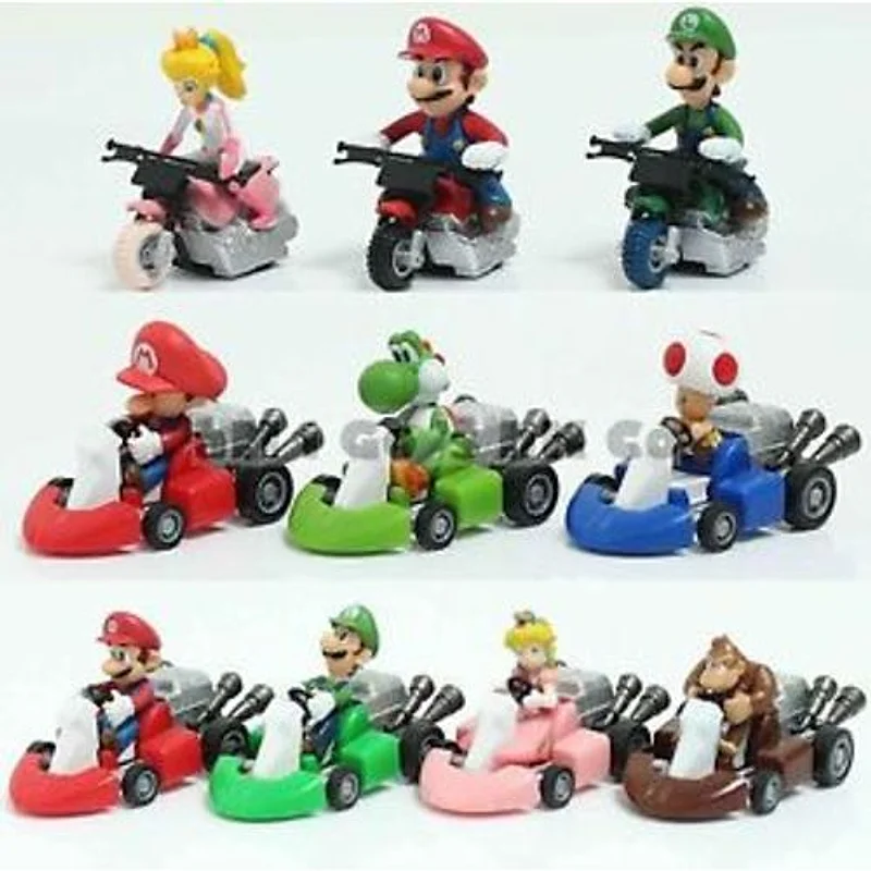 Figuras Mario Kart Takara Tomy Arts con personajes en vehículos