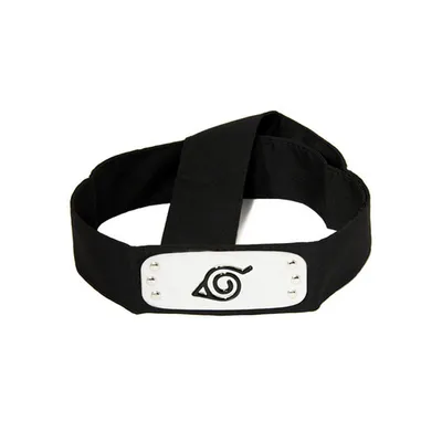 Bandana Naruto negra con símbolo Aldea de la Hoja