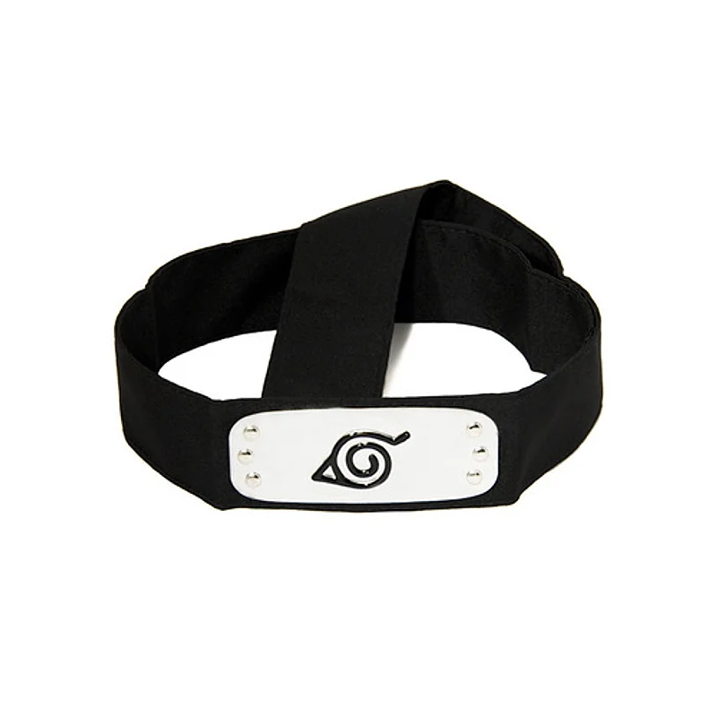 Bandana Naruto negra con símbolo Aldea de la Hoja