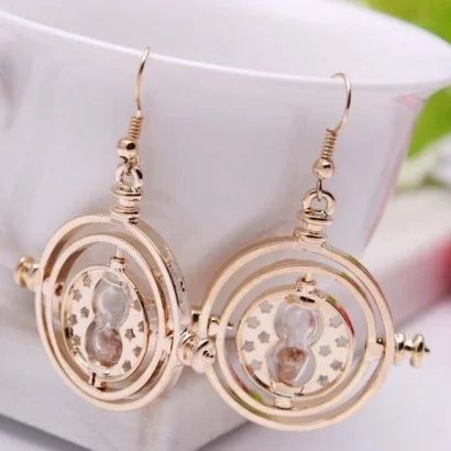 Aretes Giratiempo Harry Potter Dorados