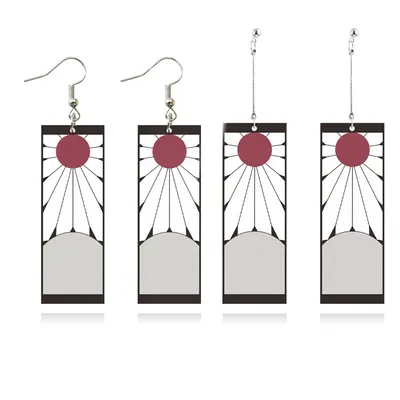Aretes Hanafuda Kimetsu no Yaiba con símbolo floral