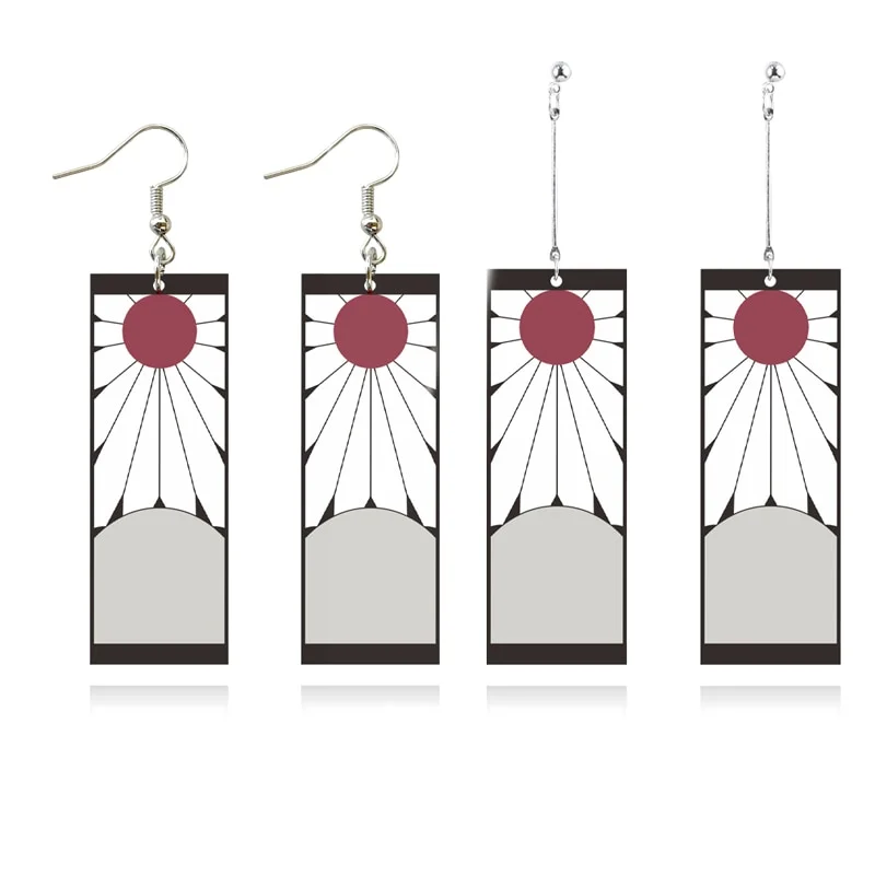 Aretes Hanafuda Kimetsu no Yaiba con símbolo floral