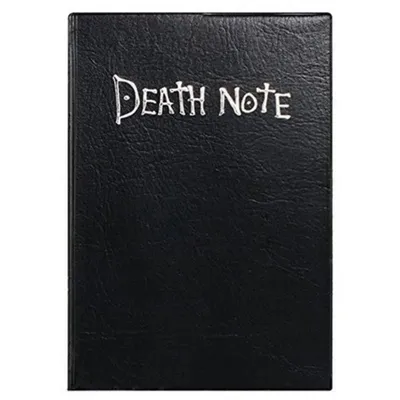 Libreta Death Note negra con letras plateadas