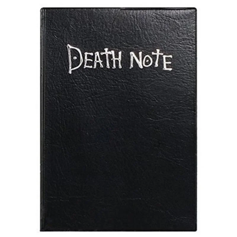 Libreta Death Note negra con letras plateadas