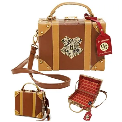 Bolso Plataforma 9 3/4 Harry Potter con escudo Hogwarts dorado