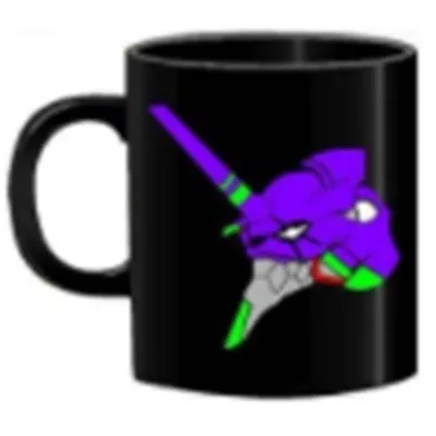Mug negro Evangelion Unit-01 pixelado