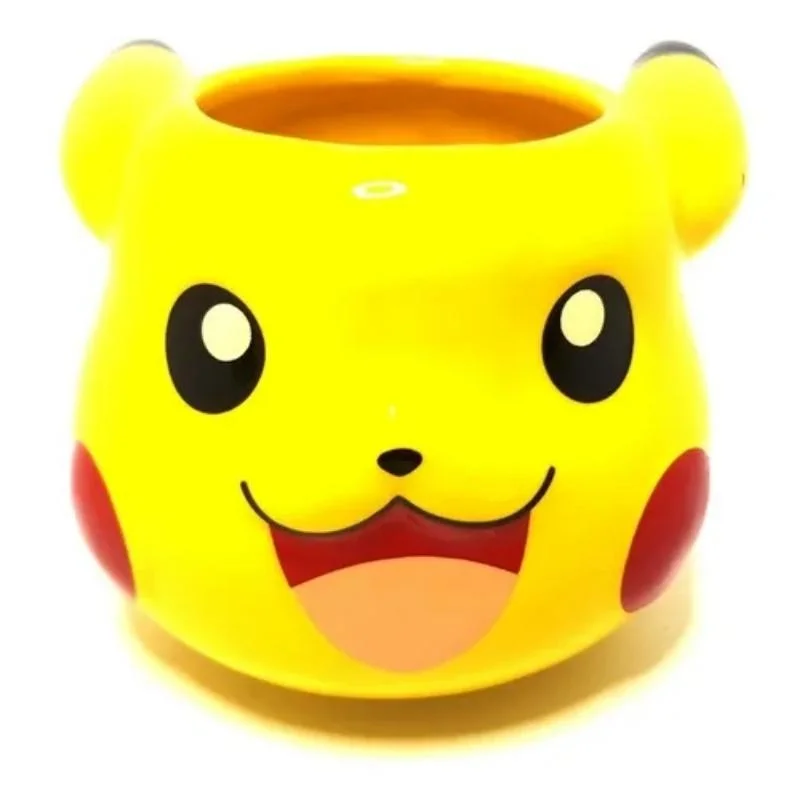 Mug 3D Pikachu Pokémon amarillo con expresión sonriente