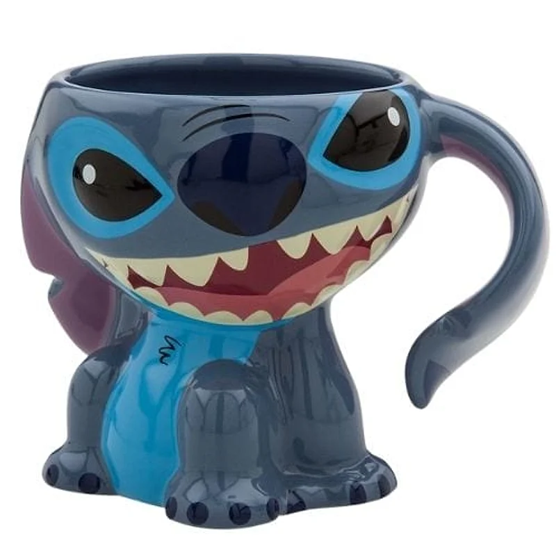 Taza cerámica 3D de Stitch sonriendo — Lilo y Stitch